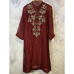 Agha Noor Embroidered Formal Dress Suit Pakistani Indian Maroon Size Small 47 R3